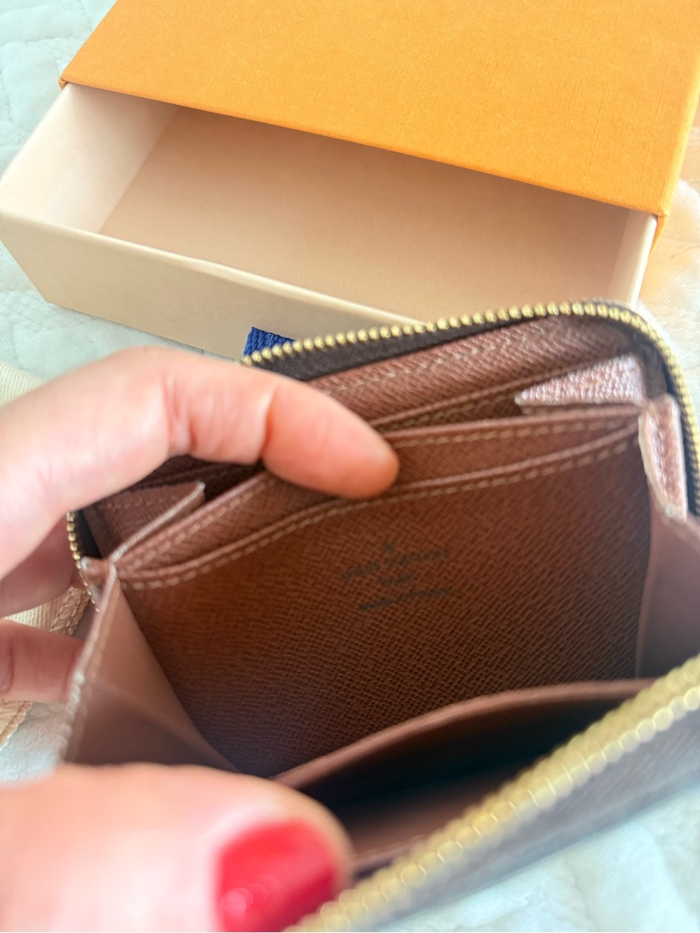 Louis Vuitton Monogram Canvas Brown and Gold Zip Card Holder - Picture 4 of 8